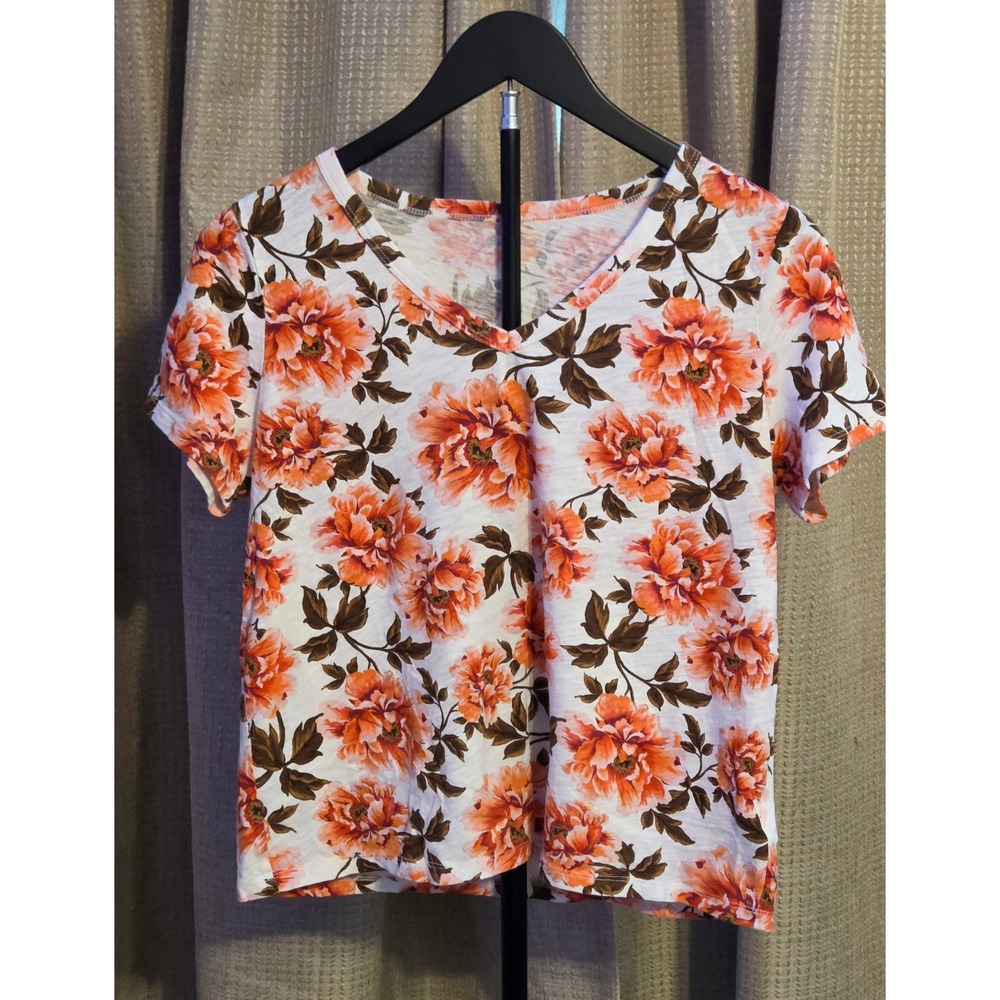 Old Navy V-Neck Floral Print Blouse Women's Size Small Multicolor